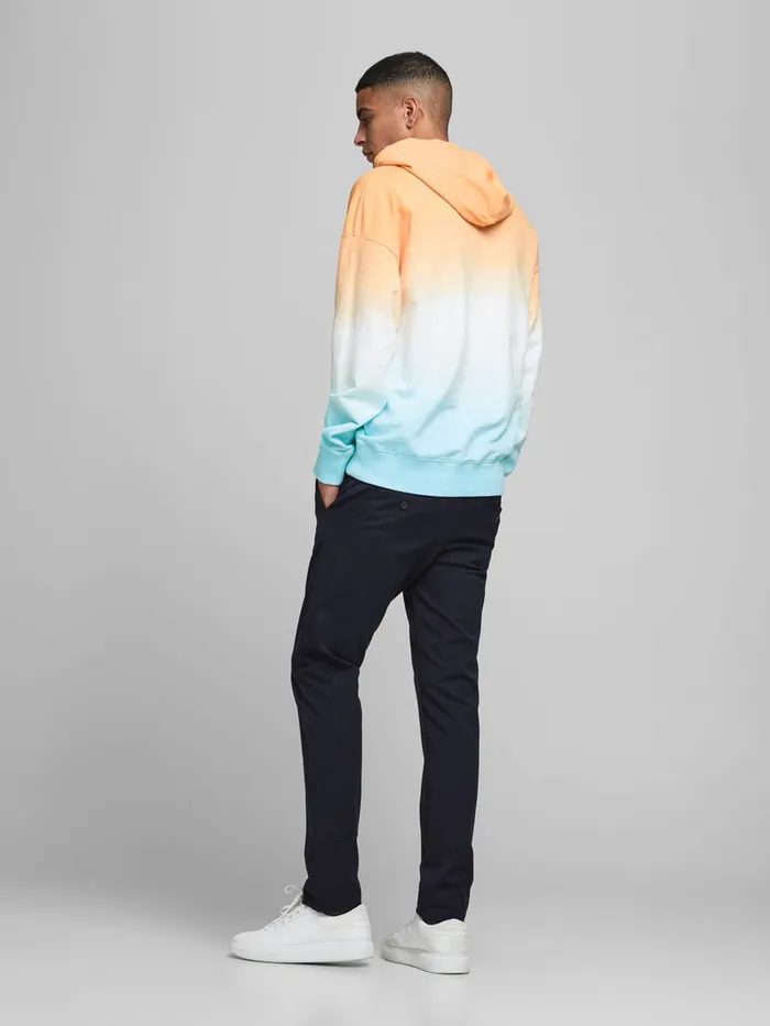 Sweatshirts JACK and JONES Mens DIP DYE KANGAROO POCKET HOODIE Pastel Shell Coral Online
