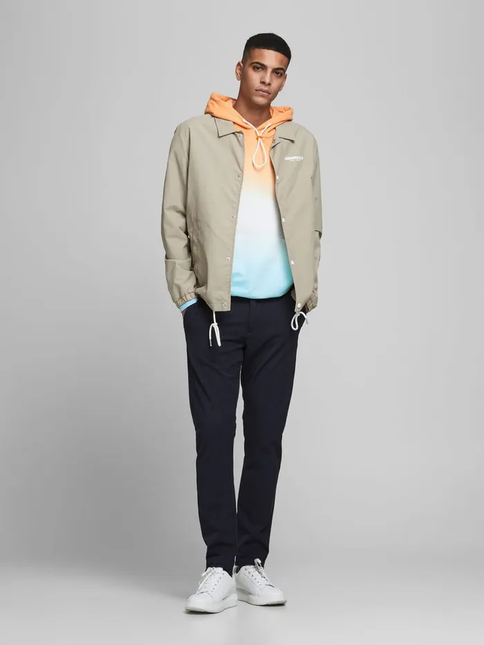 Sweatshirts JACK and JONES Mens DIP DYE KANGAROO POCKET HOODIE Pastel Shell Coral Online
