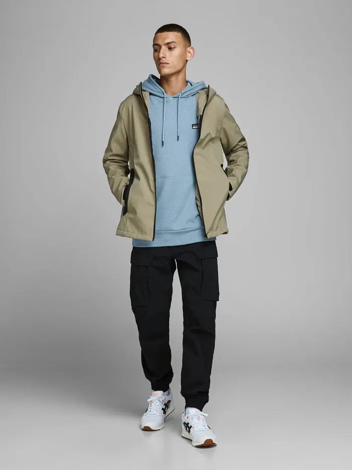 Sweatshirts JACK and JONES Mens FLEECE HOODIE Blue Faded Denim Gift for Friend
