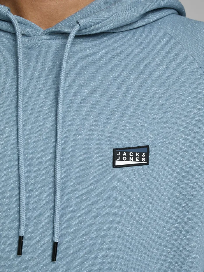 Sweatshirts JACK and JONES Mens FLEECE HOODIE Blue Faded Denim Gift for Friend