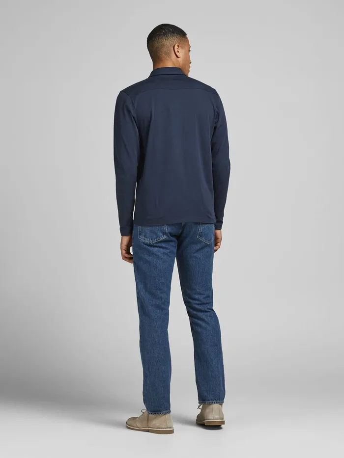 Sweatshirts JACK and JONES Mens HALF ZIP SWEAT POLO SHIRT Blue New Navy Gift Ideas