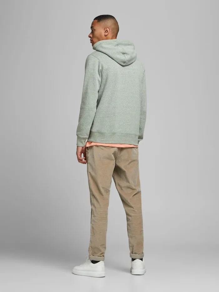 Sweatshirts JACK and JONES Mens KANGAROO POCKET HOODIE Green Sea Spray Near Me