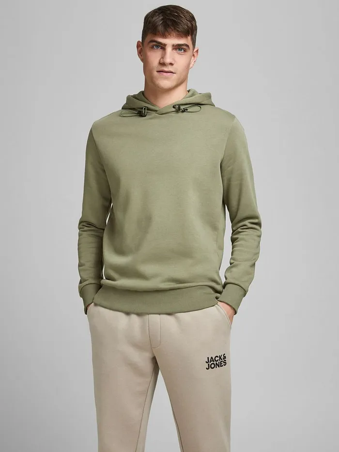 Sweatshirts JACK and JONES Mens LARGE LOGO PRINT HOODIE Green Deep Lichen Green Gift for Friend Sweatshirts JACK and JONES Mens LARGE LOGO PRINT HOODIE Green Deep Lichen Green Gift for Friend
