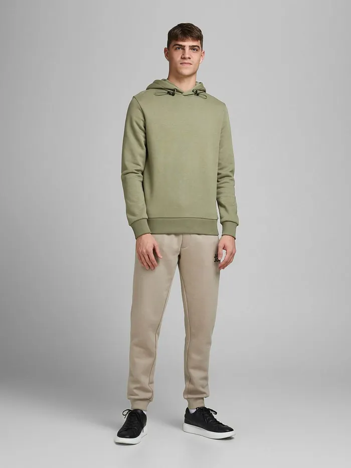 Sweatshirts JACK and JONES Mens LARGE LOGO PRINT HOODIE Green Deep Lichen Green Gift for Friend