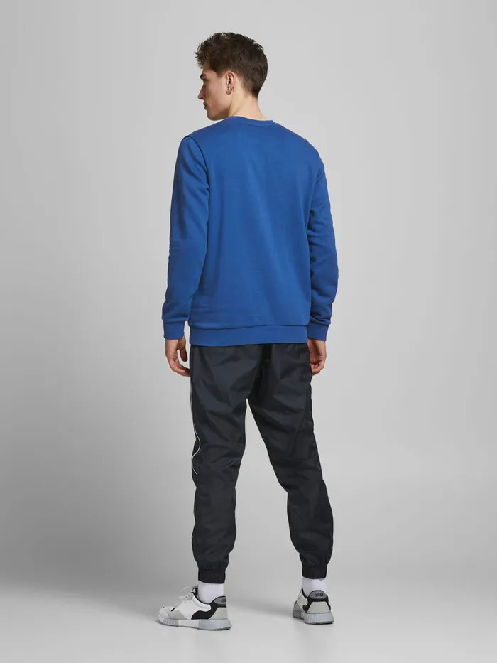 Sweatshirts JACK and JONES Mens LOGO CREW NECK SWEATSHIRT Blue Galaxy Blue For Sale