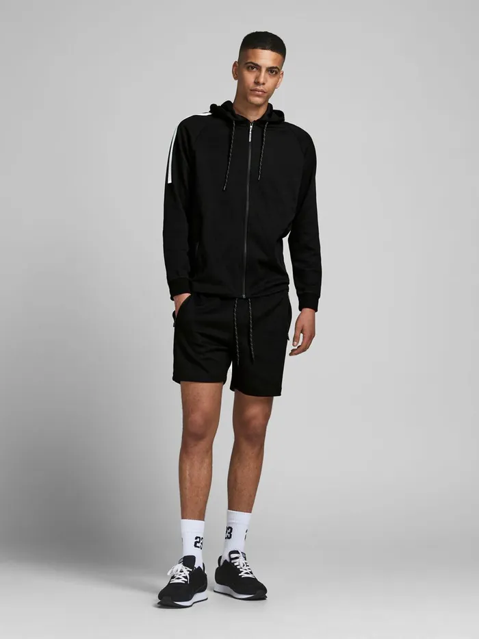 Sweatshirts JACK and JONES Mens PERFORMANCE HOODIE Black Black Near Me