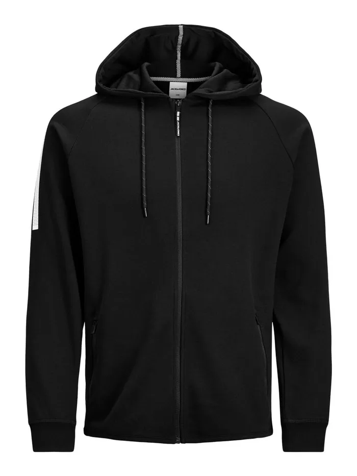 Sweatshirts JACK and JONES Mens PERFORMANCE HOODIE Black Black Near Me
