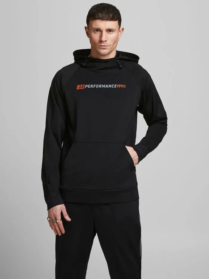 Sweatshirts JACK and JONES Mens PERFORMANCE SPORTS HOODIE Black Black Online