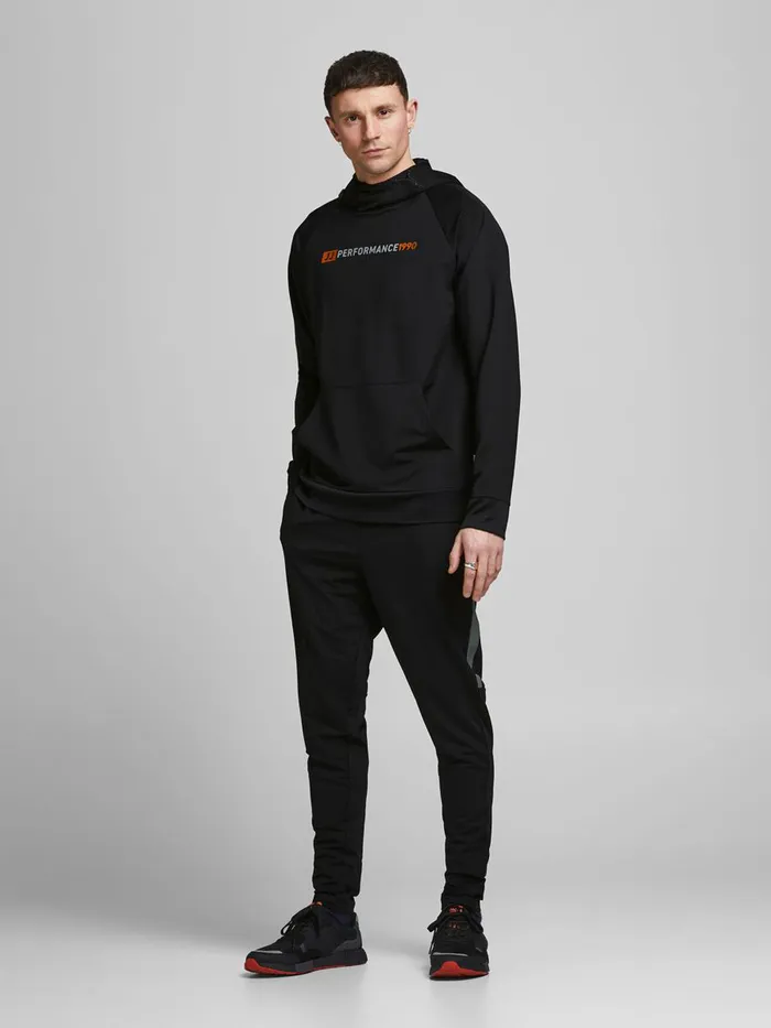 Sweatshirts JACK and JONES Mens PERFORMANCE SPORTS HOODIE Black Black Online