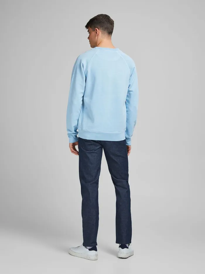 Sweatshirts JACK and JONES Mens REGULAR FIT LOOPBACK SWEATSHIRT Blue Dream Blue Cheap On Sale