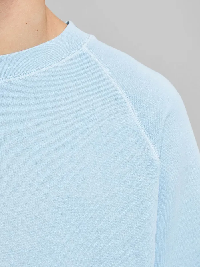 Sweatshirts JACK and JONES Mens REGULAR FIT LOOPBACK SWEATSHIRT Blue Dream Blue Cheap On Sale