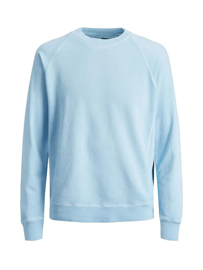 Sweatshirts JACK and JONES Mens REGULAR FIT LOOPBACK SWEATSHIRT Blue Dream Blue Cheap On Sale