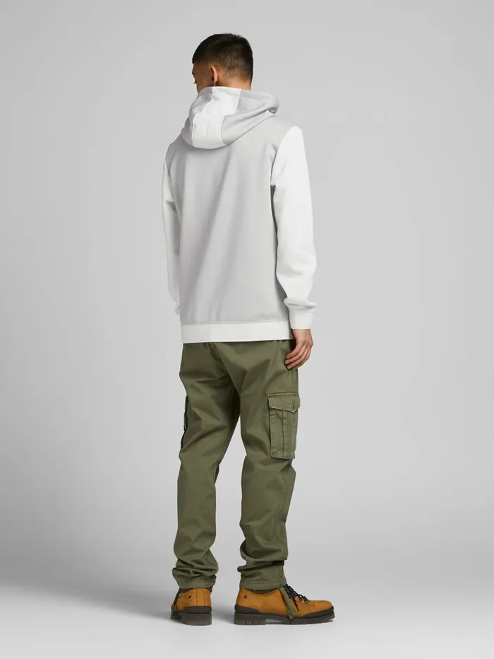 Sweatshirts JACK and JONES Mens SPORTS INSPIRED HOODIE Grey Alloy Popular
