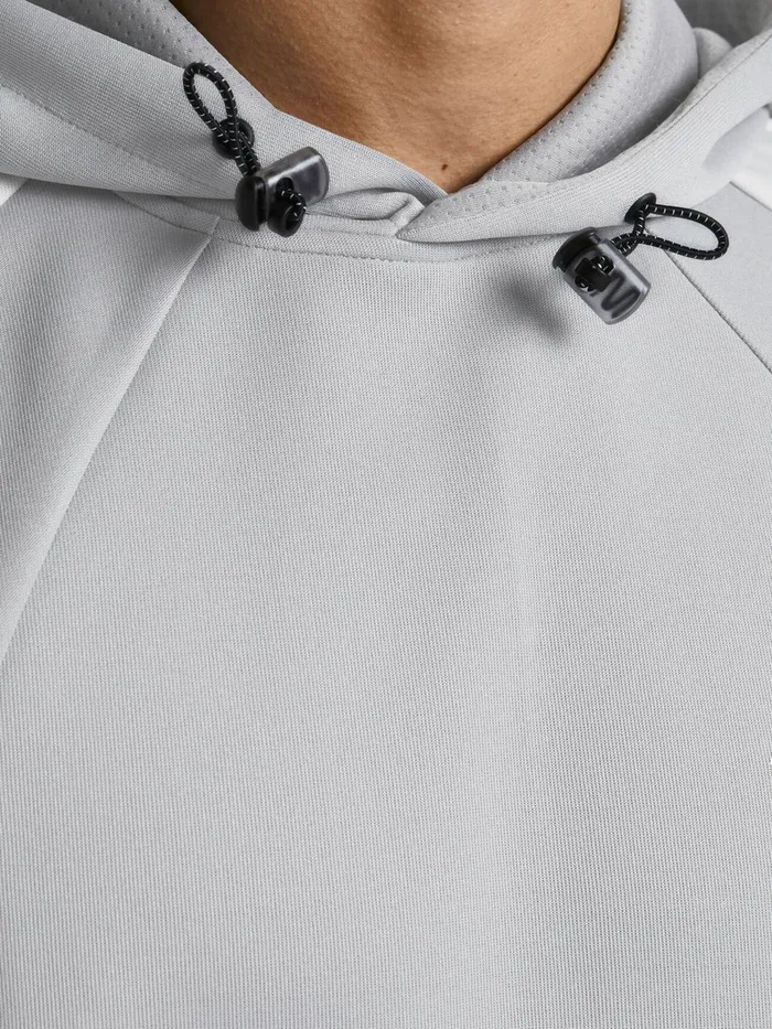 Sweatshirts JACK and JONES Mens SPORTS INSPIRED HOODIE Grey Alloy Popular