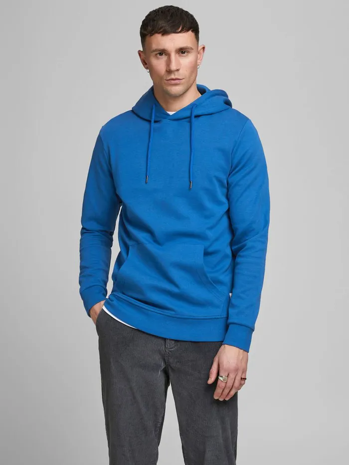 Sweatshirts JACK and JONES Mens SWEAT HOODIE Blue Classic Blue Popular