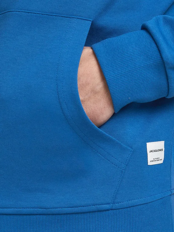Sweatshirts JACK and JONES Mens SWEAT HOODIE Blue Classic Blue Popular