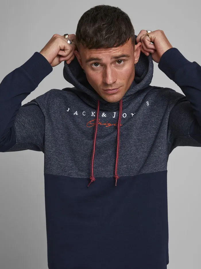Sweatshirts JACK and JONES Mens SWEAT HOODIE Blue Navy Blazer Gift 4 You