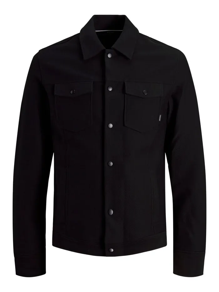 Sweatshirts JACK and JONES Mens SWEAT TRUCKER JACKET Black Black On Sale