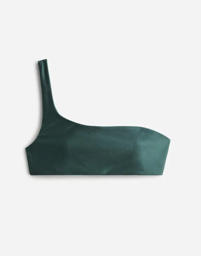 Swim Women Madewell Jade Swim Eliza OneShoulder Bikini Top Hunter Sheen