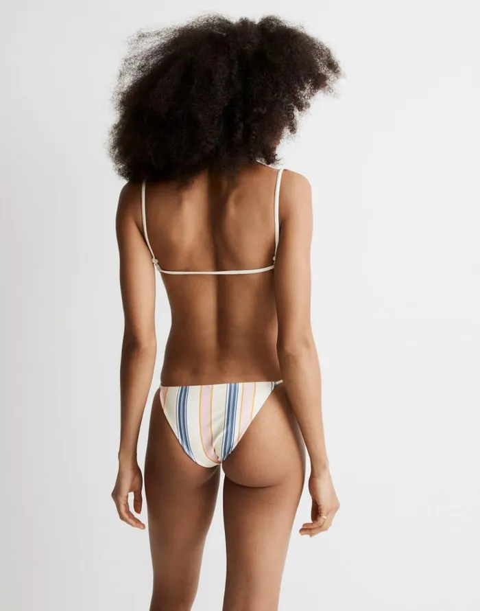 Swim Women Madewell Madewell X OOKIOH Goa Bikini Bottom In Cabana Stripe Cabana Stripe