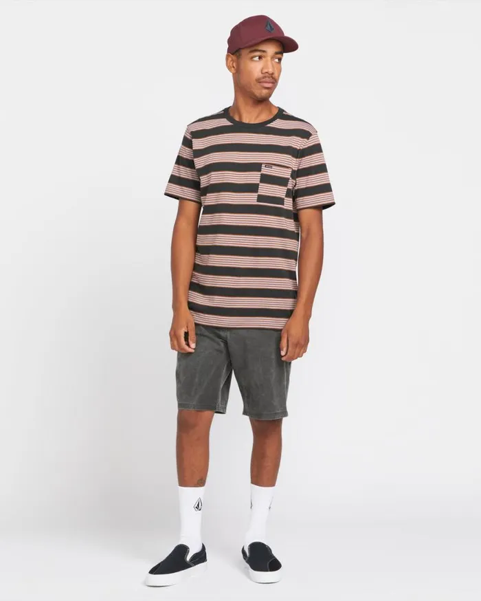 Swingstone Crew Short Sleeve Shirt 8211 Stealth Mens Volcom Shirts and Flannels