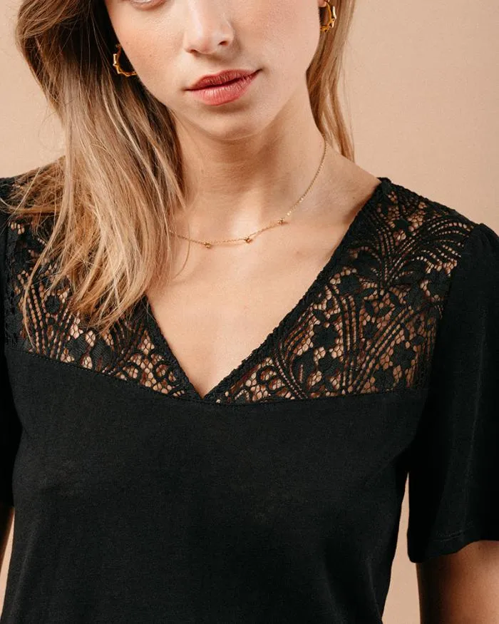 TSHIRT NOIR MANOIR Shop Grace and Mila Lace Tops