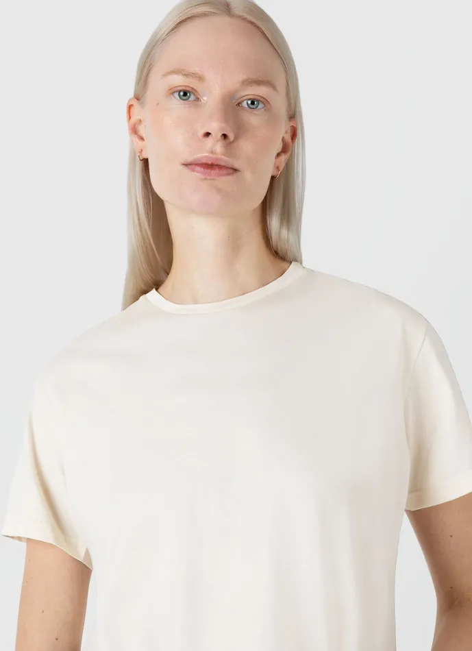 Tshirts and Tops Boy Fit Tshirt Undyed ussunspel Women