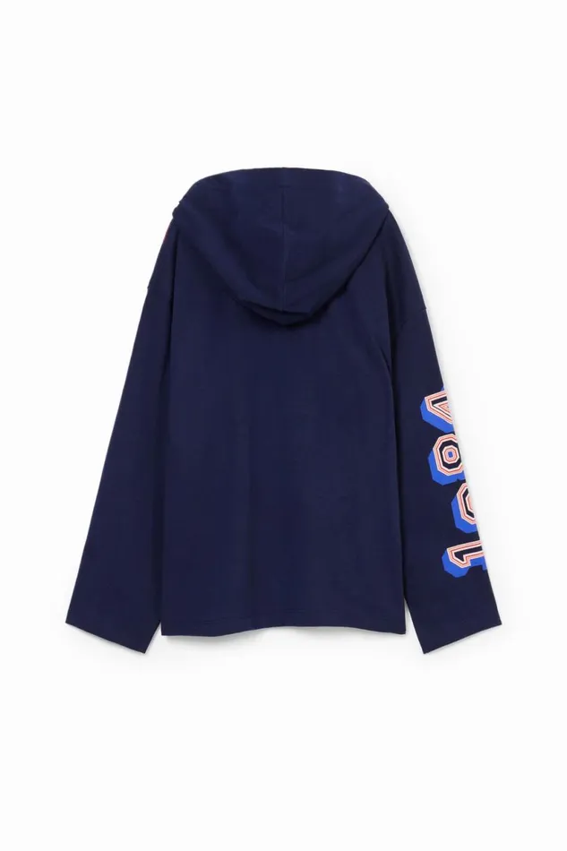 Tshirts And Shirts Kids Desigual Basketball Tshirt With A Hood Blue