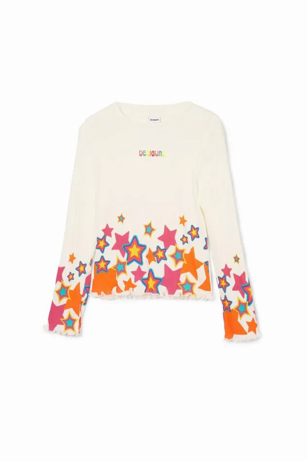 Tshirts And Shirts Kids Desigual Colorful Star Tshirt White