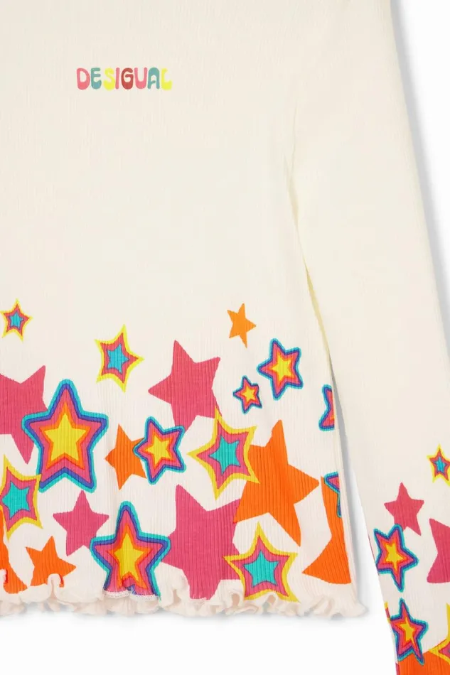 Tshirts And Shirts Kids Desigual Colorful Star Tshirt White
