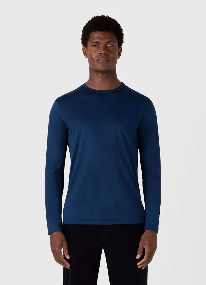 Tshirts Classic Long Sleeve Tshirt Naval Blue ussunspel Men