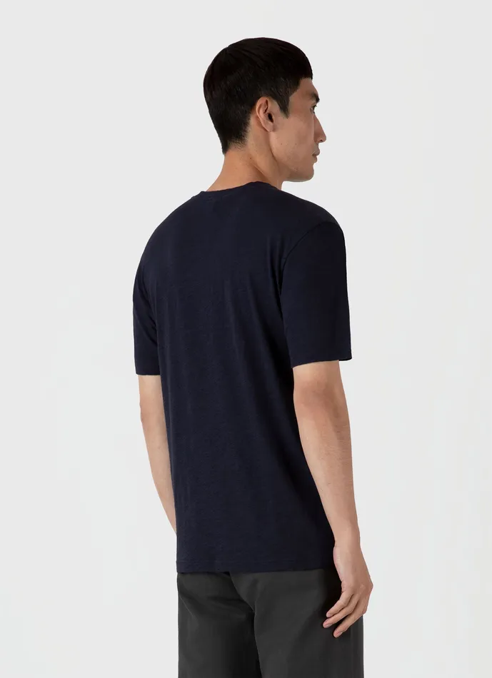 Tshirts Cotton Linen Tshirt Navy ussunspel Men