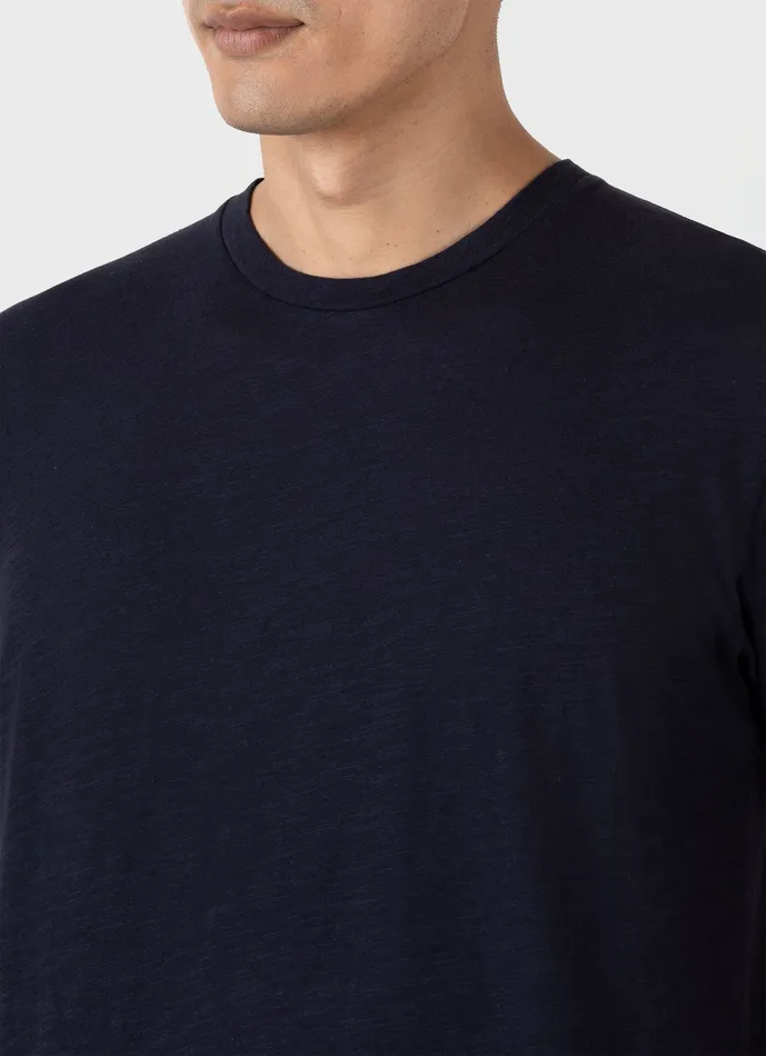 Tshirts Cotton Linen Tshirt Navy ussunspel Men