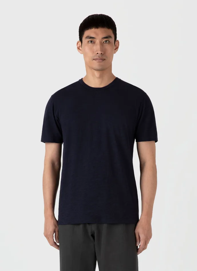 Tshirts Cotton Linen Tshirt Navy ussunspel Men