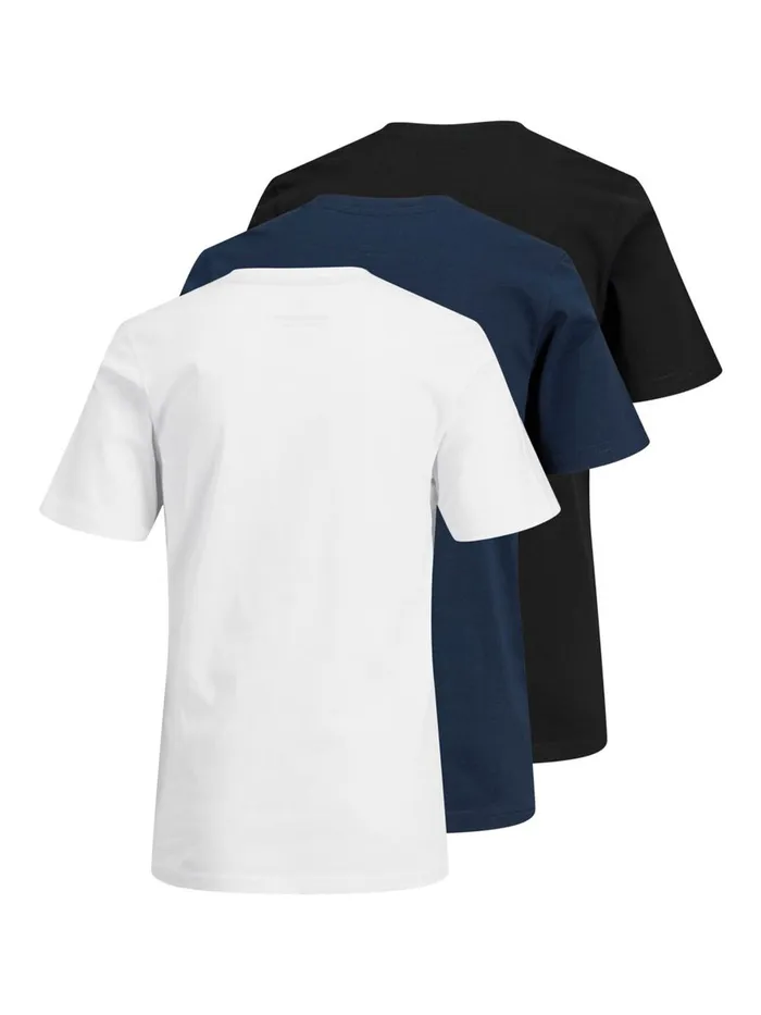 Tshirts JACK and JONES Junior BOYS 3PACK ORGANIC COTTON TSHIRT Blue Navy Blazer Gift 4 You