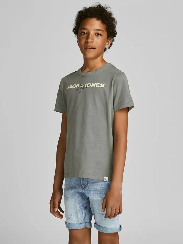 Tshirts JACK and JONES Junior BOYS CREW NECK TSHIRT Green Sedona Sage Casaul