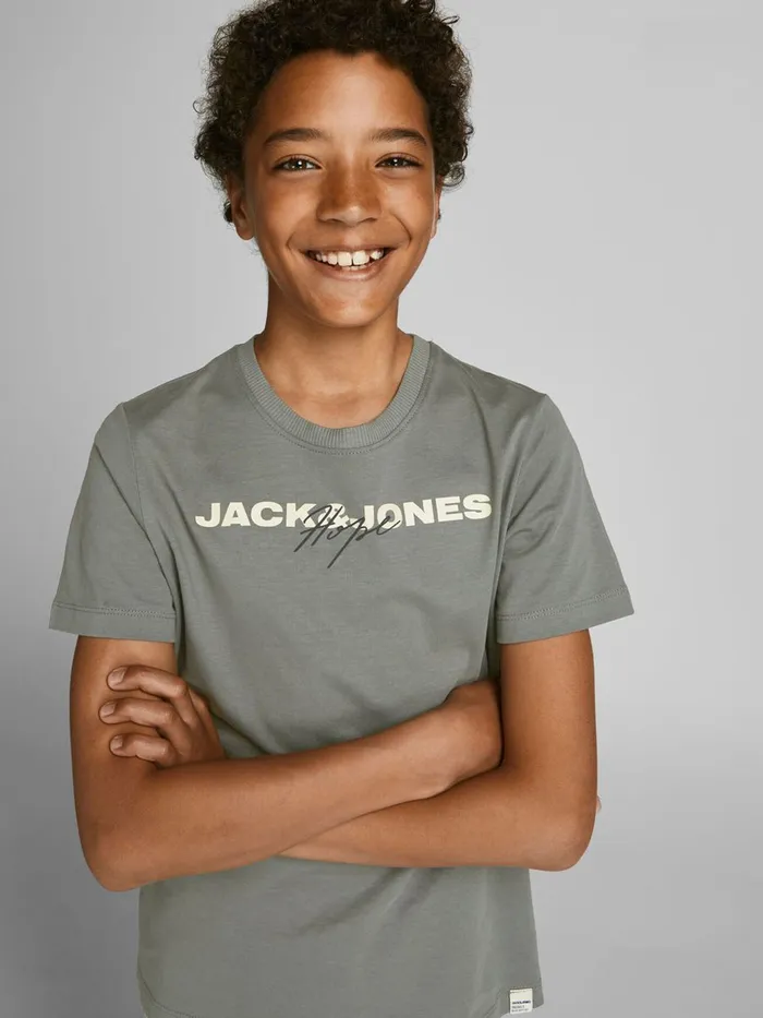 Tshirts JACK and JONES Junior BOYS CREW NECK TSHIRT Green Sedona Sage Casaul