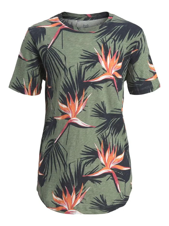 Tshirts JACK and JONES Junior BOYS FLORAL TSHIRT Green Sea Spray Gift 4 You