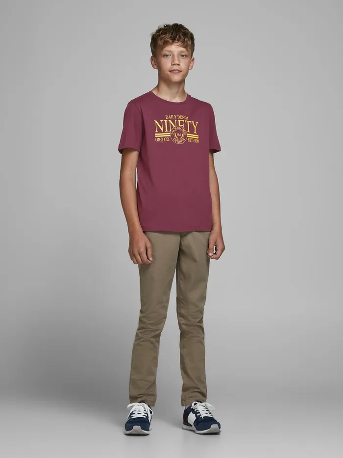 Tshirts JACK and JONES Junior BOYS LOGO CREW NECK TSHIRT Purple Fig Popular