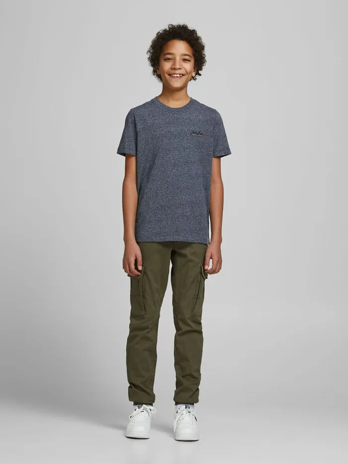 Tshirts JACK and JONES Junior BOYS MELANGE TSHIRT Blue Navy Blazer Cheap On Sale