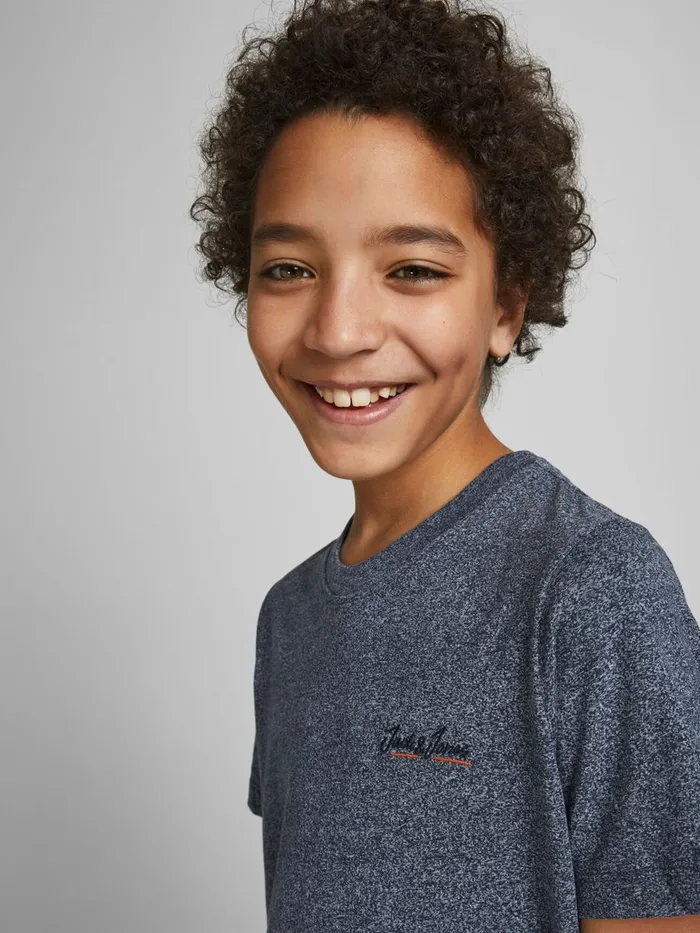 Tshirts JACK and JONES Junior BOYS MELANGE TSHIRT Blue Navy Blazer Cheap On Sale