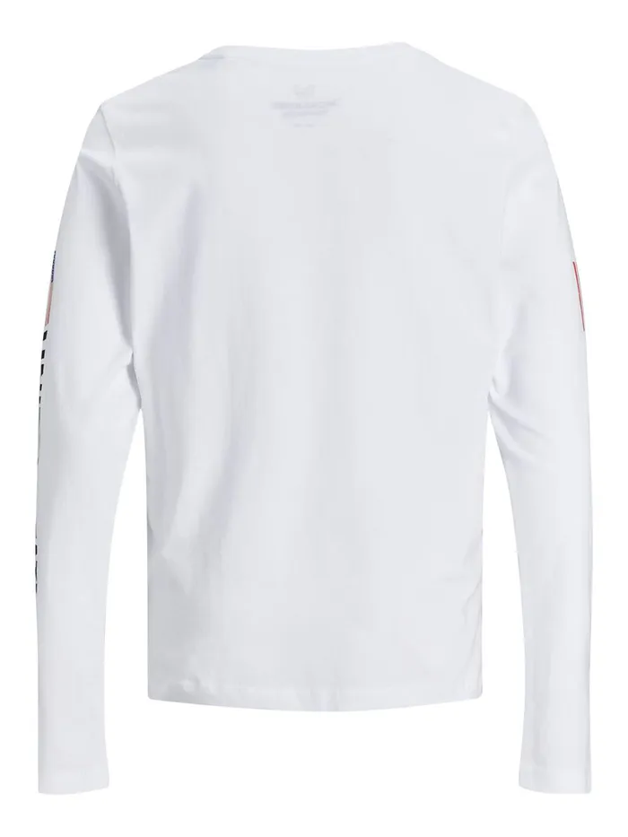 Tshirts JACK and JONES Junior BOYS NASA LONGSLEEVED TSHIRT White White Gift Ideas