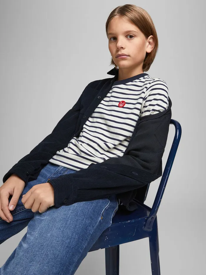 Tshirts JACK and JONES Junior BOYS ORGANIC COTTON LONGSLEEVED TSHIRT White Cloud Dancer Online