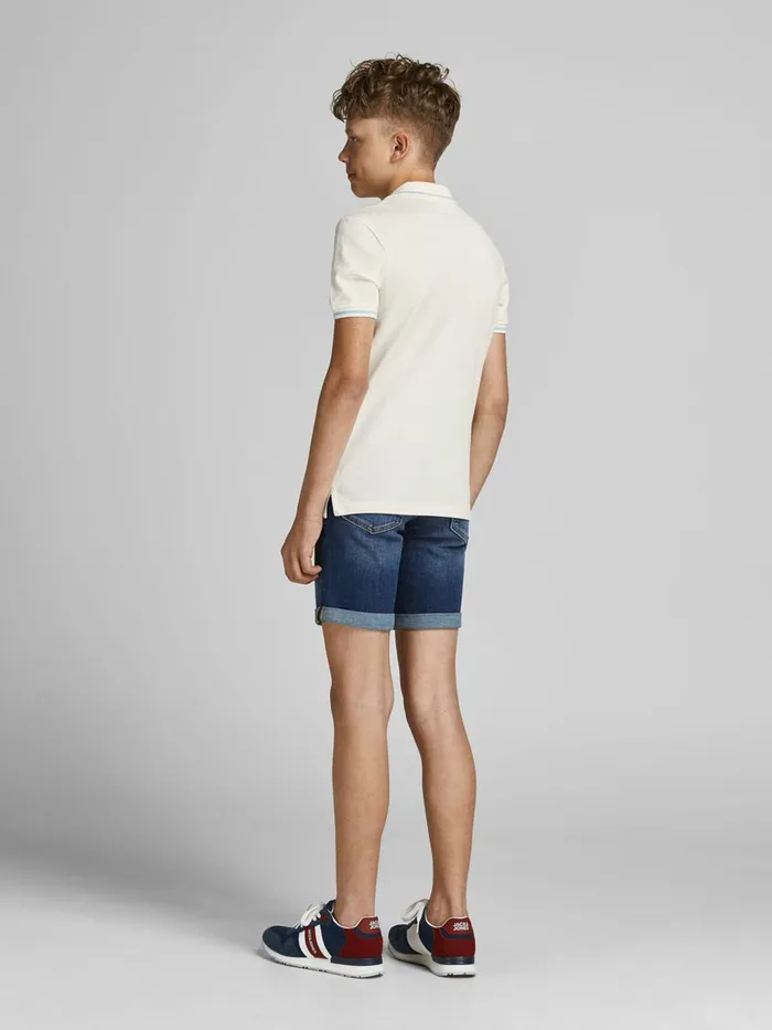Tshirts JACK and JONES Junior BOYS PLAIN POLO SHIRT White Cloud Dancer Popular