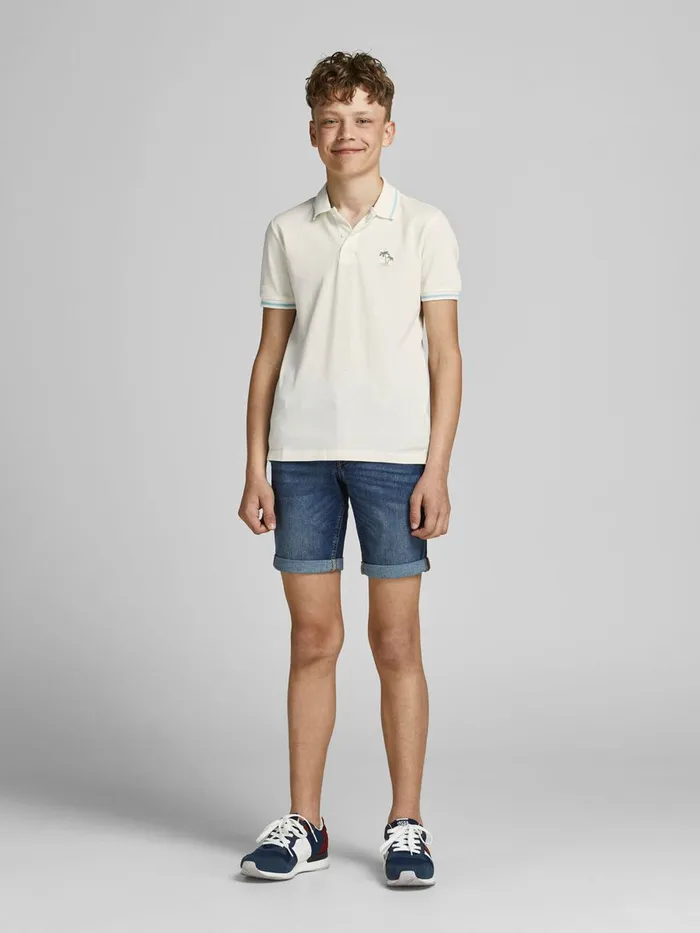 Tshirts JACK and JONES Junior BOYS PLAIN POLO SHIRT White Cloud Dancer Popular