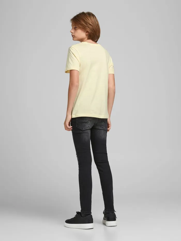 Tshirts JACK and JONES Junior BOYS SKELETON PRINT TSHIRT Yellow Seedpearl Casaul