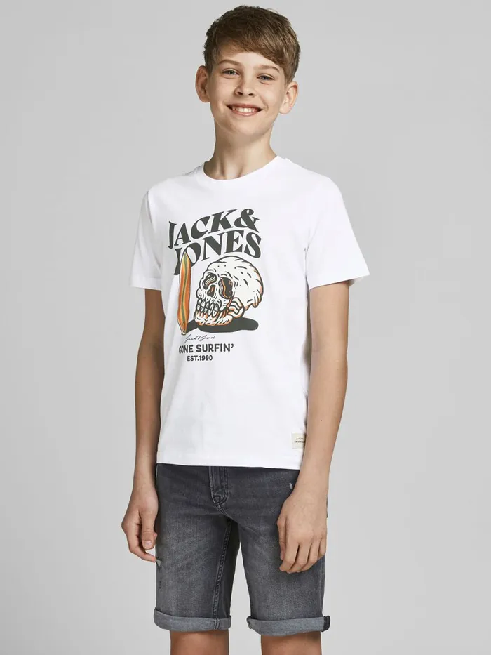 Tshirts JACK and JONES Junior BOYS SUMMER SKULL PRINT TSHIRT White White On Sale Tshirts JACK and JONES Junior BOYS SUMMER SKULL PRINT TSHIRT White White On Sale