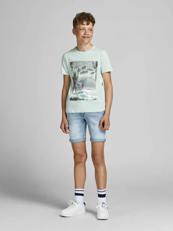 Tshirts JACK and JONES Junior BOYS TSHIRT Blue Pale Blue Cheap On Sale