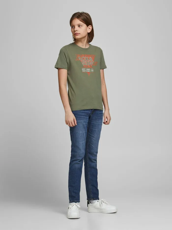 Tshirts JACK and JONES Junior BOYS TSHIRT Green Deep Lichen Green Near Me