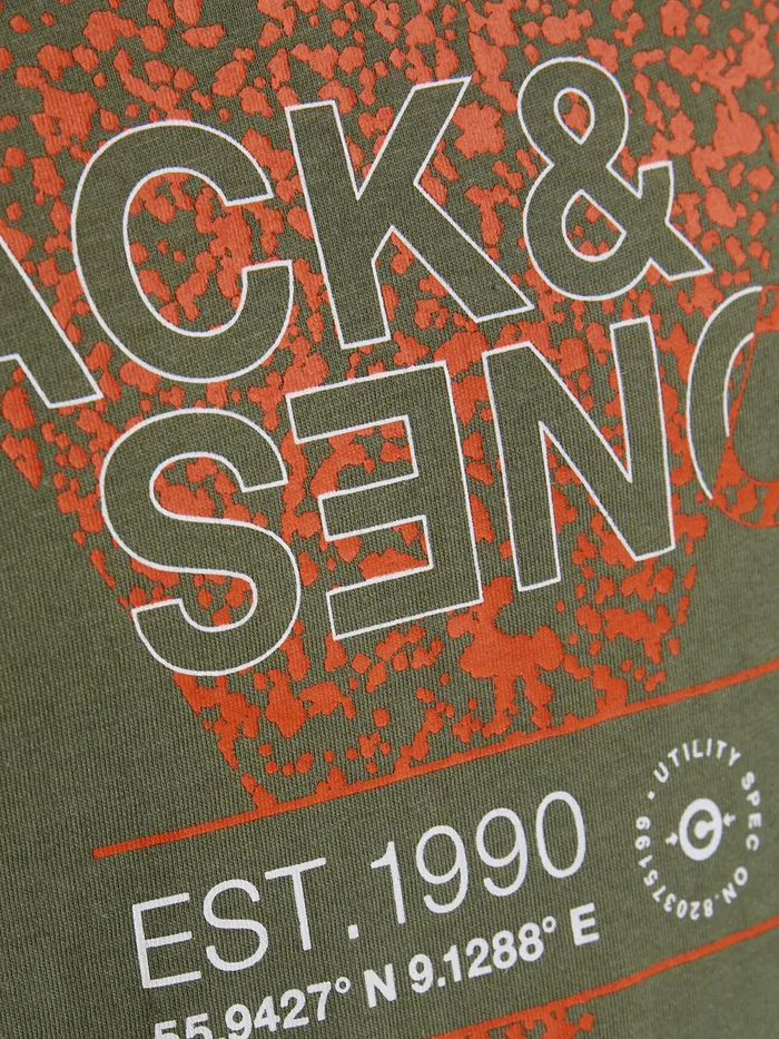 Tshirts JACK and JONES Junior BOYS TSHIRT Green Deep Lichen Green Near Me